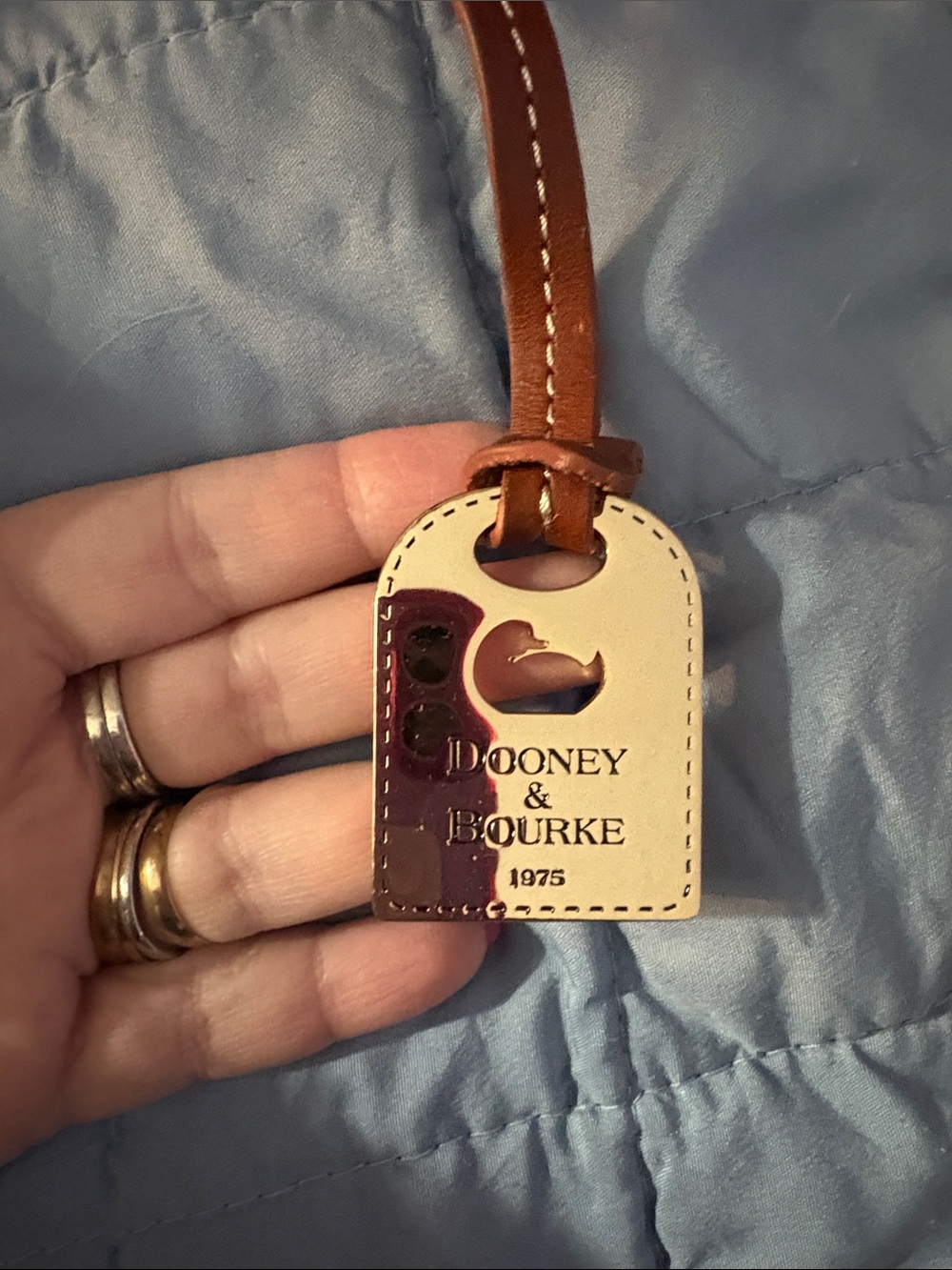 Dooney & Bourke Brown Leather Keychain with Gold Hardware new - Picture 3 of 7